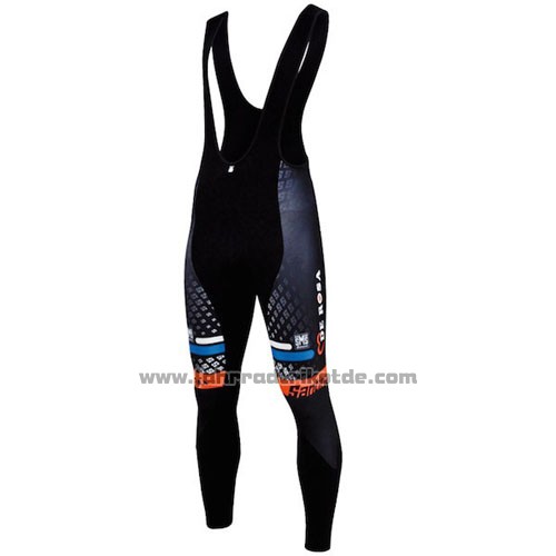 2015 Fahrradbekleidung DE Rose Shwarz und Orange Trikot Langarm und Tragerhose
